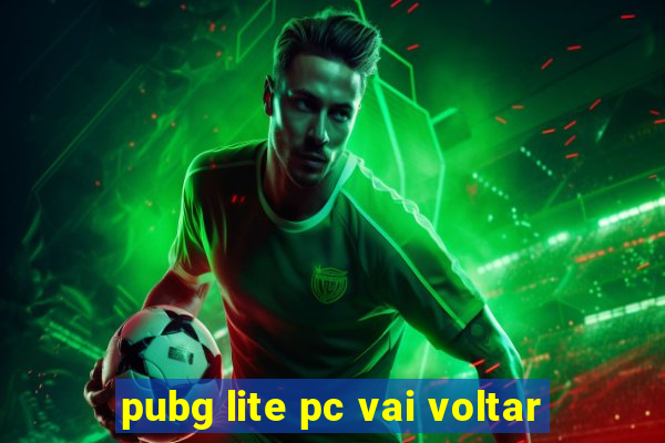 pubg lite pc vai voltar